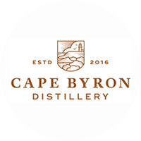 Cape Byron Distillery logo with a landscape emblem and text ESTD 2016.